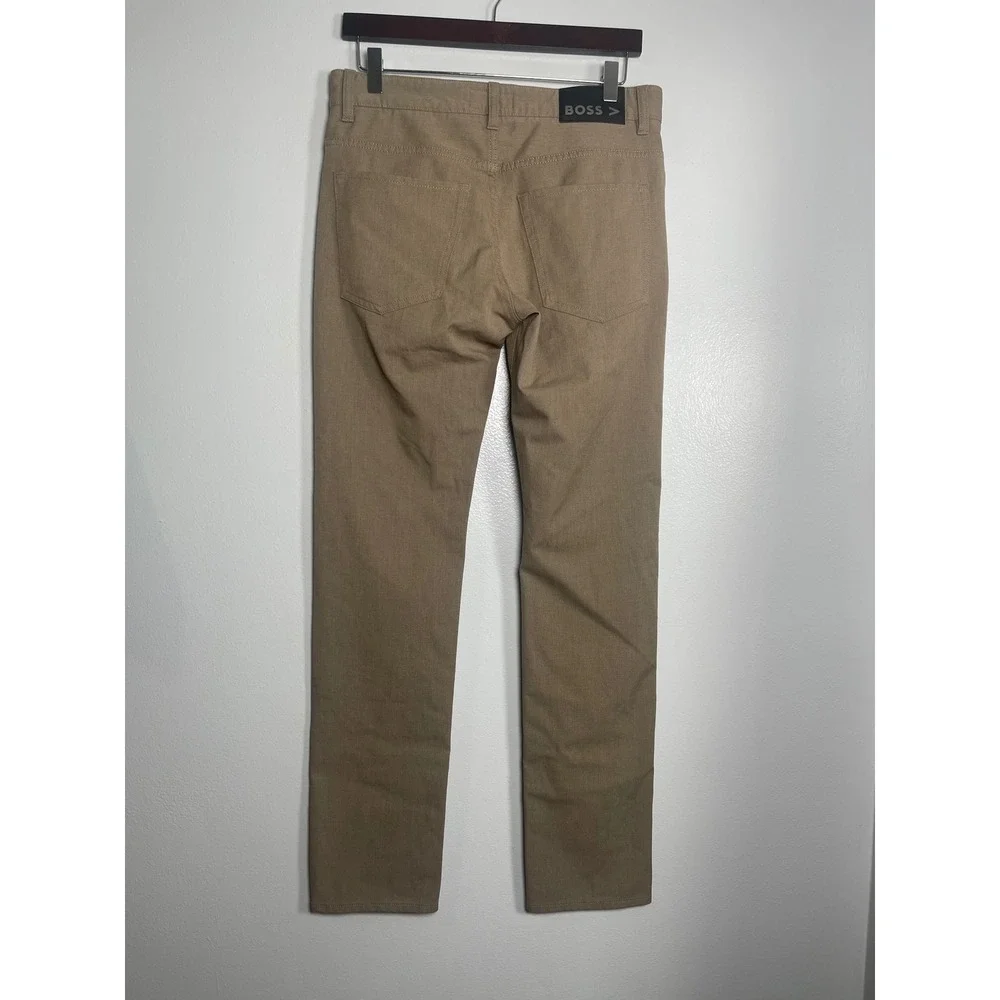 HUGO BOSS Delaware Slim Fit Performance Pants Tan Khaki 30x32 Trousers Casual